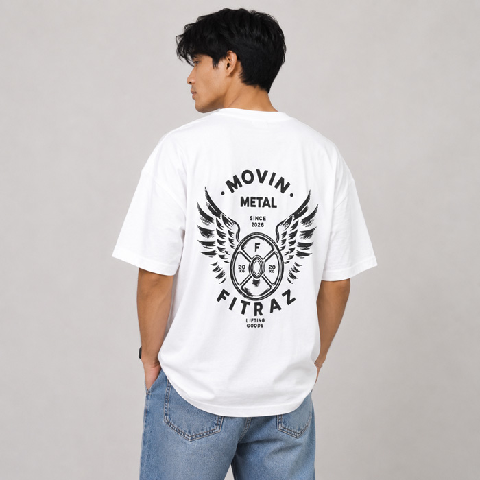 Movin Metal White Oversized Baggy T-shirt