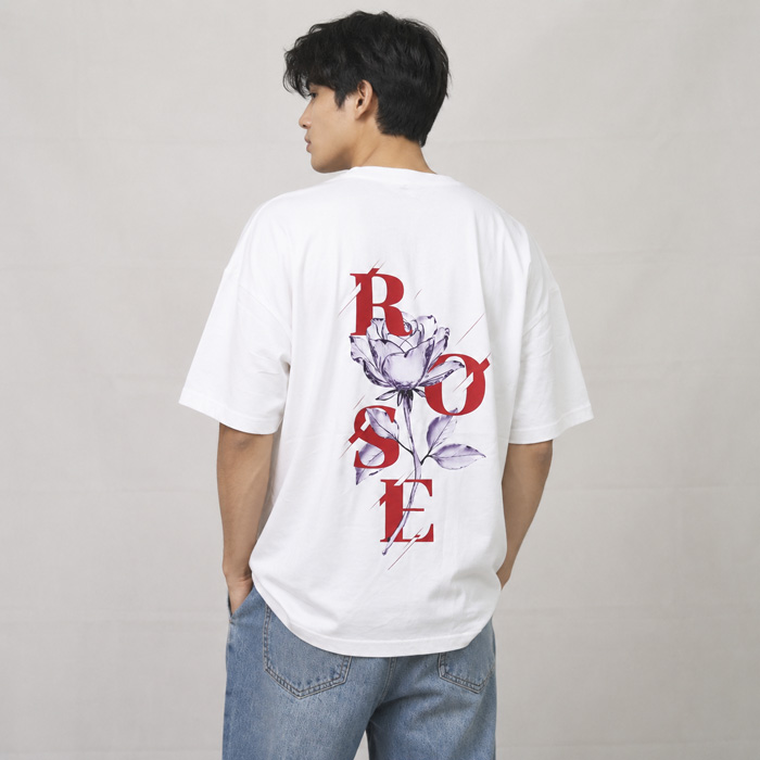 Rose Print Baggy Oversized Tshirt