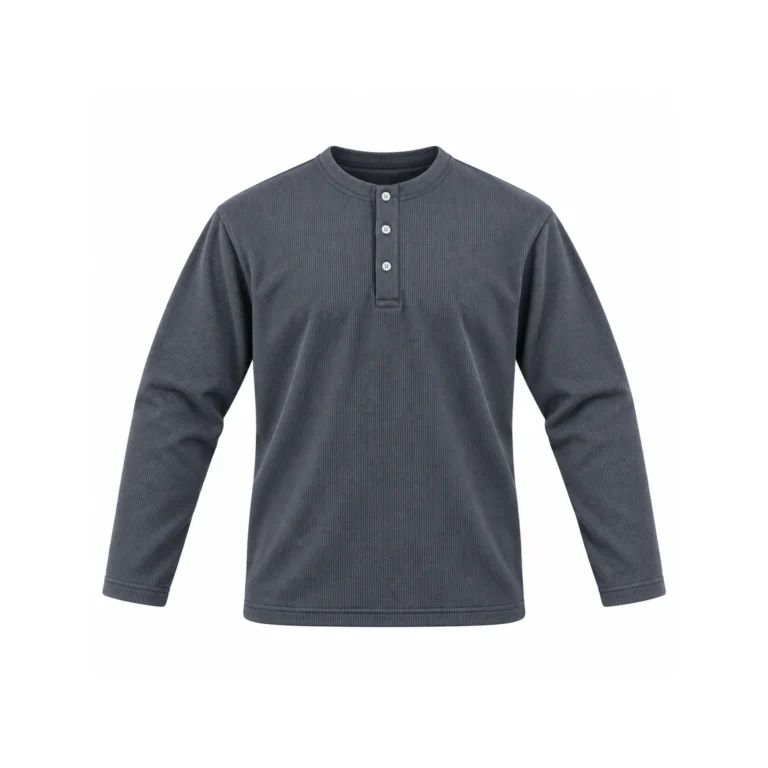 RIB-KNIT HENLEY T-SHIRT
