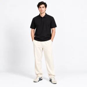 Black polo shirt for men by FITRAZ