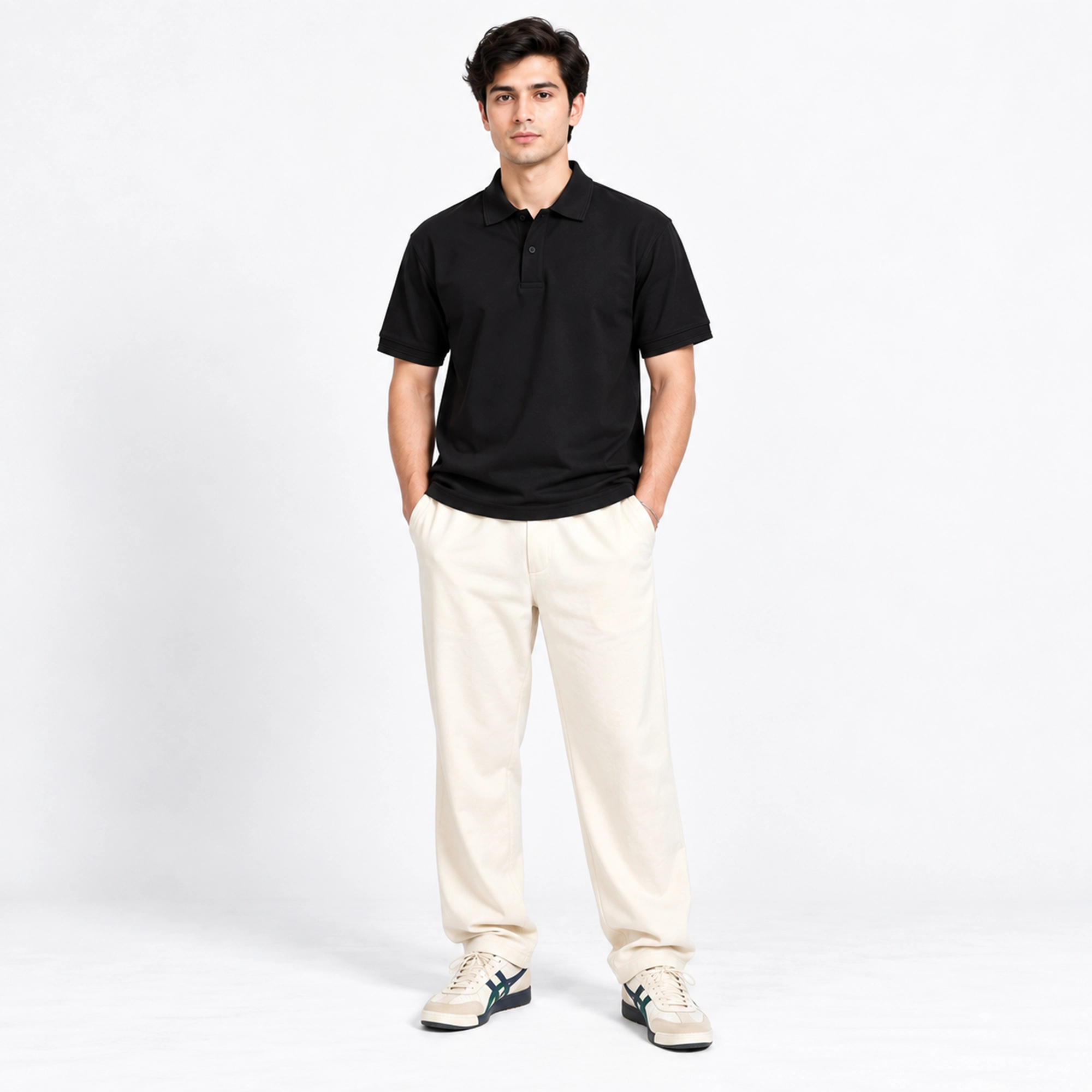 Black polo shirt for men by FITRAZ